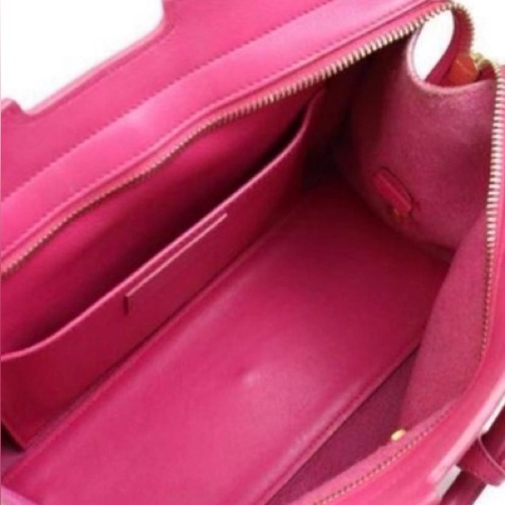 SOLD Auth Yves Saint Laurent Cabas Cynch Small Fuchsia Tote Y Bag pink leather - Picture 12 of 14